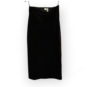 Dark Chocolate Large Long Vintage GAP Stretch Velvet Pencil Skirt Ankle